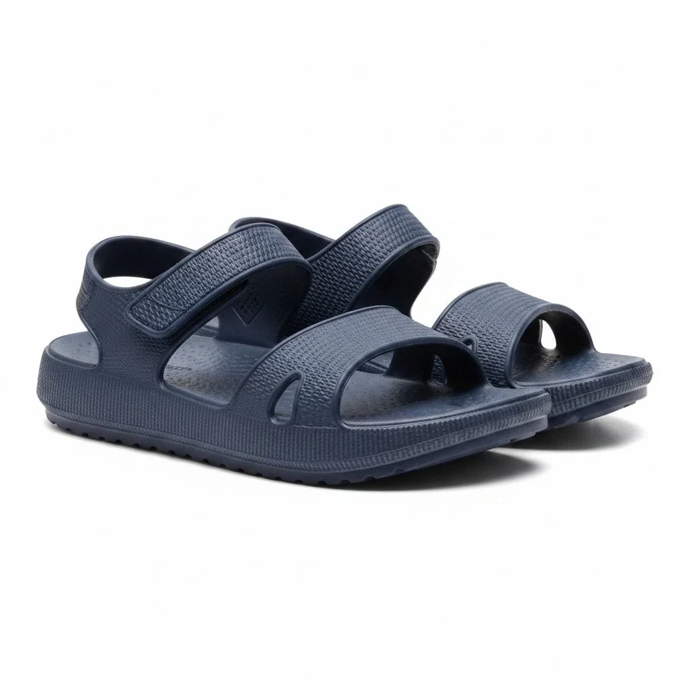 Josmo Unisex Kids Size 10 Rubber Sandals with Adjustable Ankle Strap Navy Blue